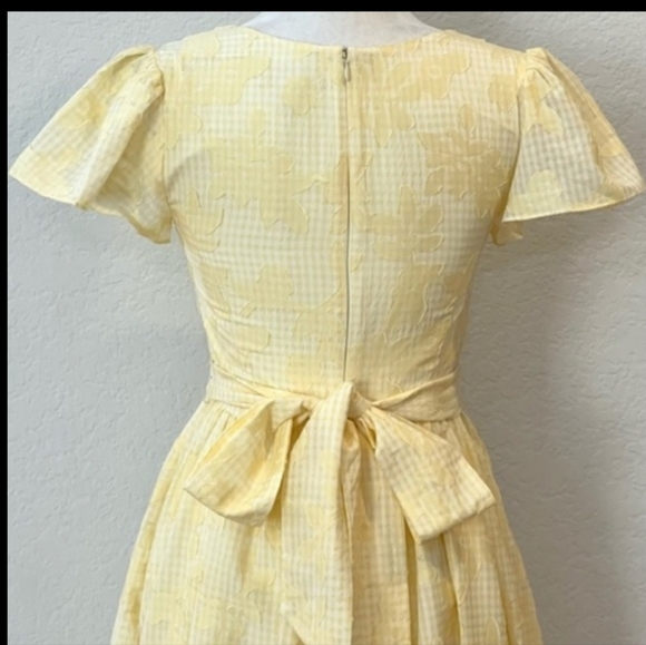 Rachel Parcell Women's Yellow Burnt-out Gingam Midi Dress - Picture 14 of 14